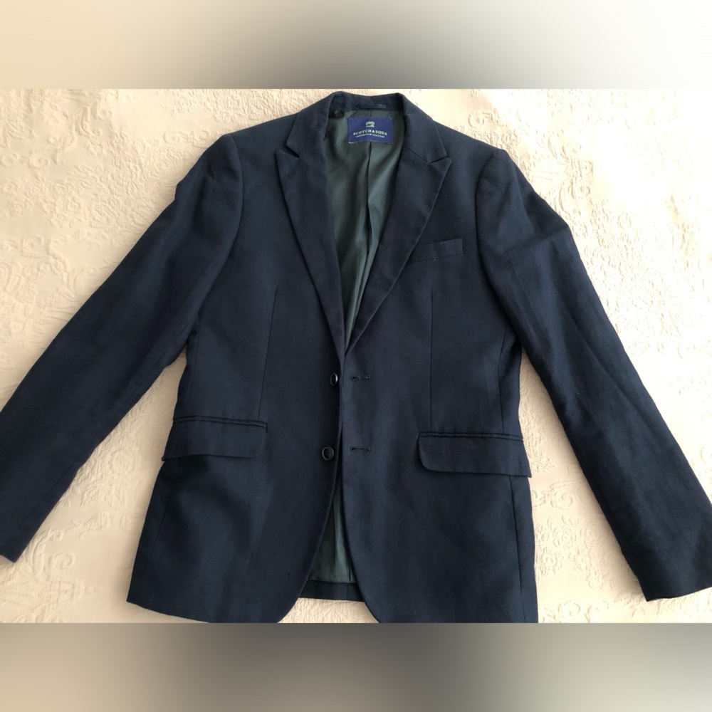 Scotch & Soda Cotton Linen blend blazer size 48 navy